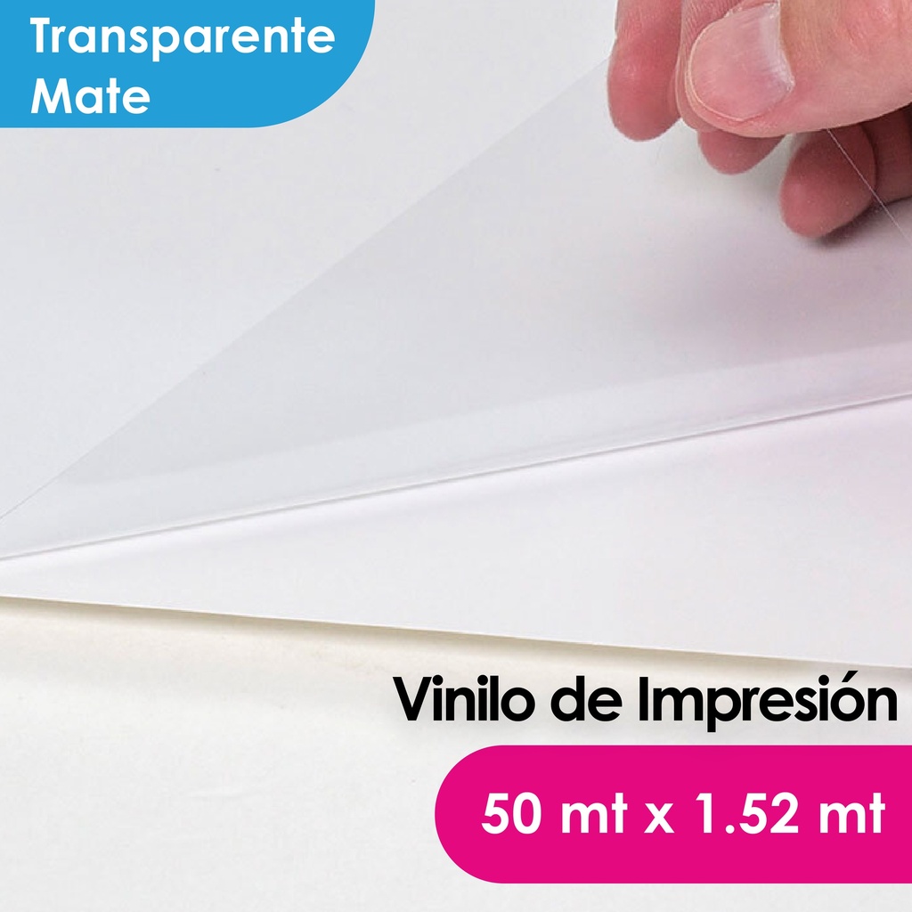 VINILO IMPRESIÓN MGRAF TRANSPARENTE MATTE 100/140 1.52 MTS