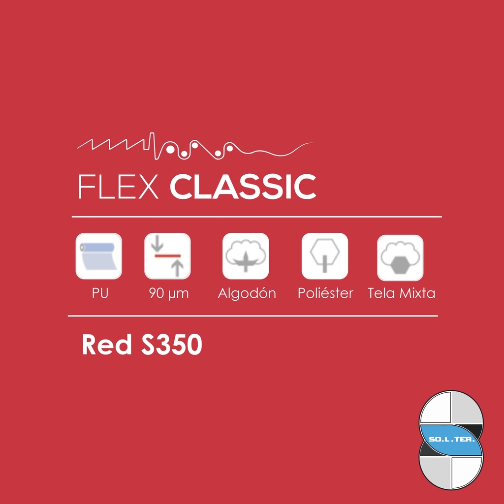 TERMOTRANSFERIBLE CORTE SOLTER CLASSIC ROJO W350 0.50 MTS