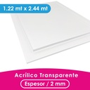 ACRILICO MGRAF TRANSPARENTE FUNDIDO 2MM LINER PLASTICO 1.22X2.44 MTS
