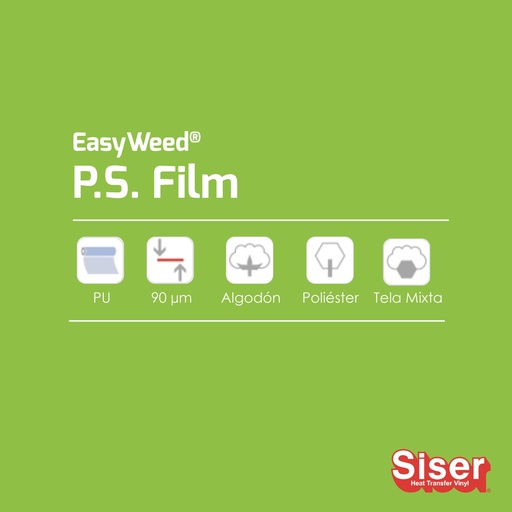 [301050111058] TERMOTRANSFERIBLE CORTE SISER PS FILM - EASY WEED VERDE MANZANA 0.50 MTS