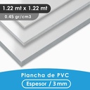PLANCHA PVC MGRAF TIPO TROVICEL BLANCA 3MM 0.45 DENSIDAD 1.22X1.22 MTS
