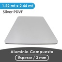 ALUMINIO COMPUESTO ALUKOMP FLASH SILVER PVDF 3MM/0.50MM 1.22X2.44 MTS