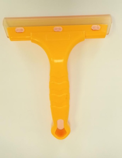 [203005000327] ACCESORIO ESPATULA PLASTICA AMARILLA CON MANGO Y GOMA 17cm X 14,5cm