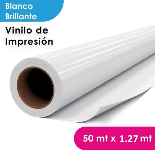 [101280120127] VINILO IMPRESION MGRAF BLANCO BRILLANTE HI-TACK 80/120 1.27