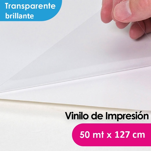 [101127110140] VINILO IMPRESION MGRAF TRANSPARENTE BRILLANTE HI -TACK 1.27 MTS 100/140